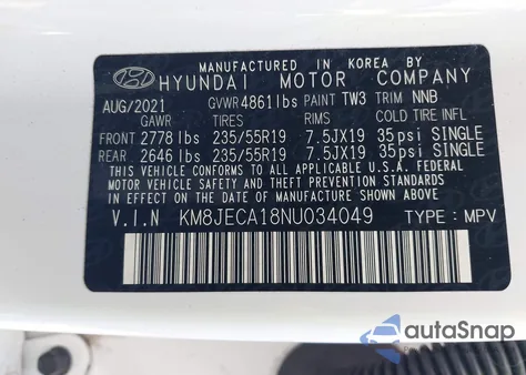 2022 Hyundai Tucson Hybrid Limited из США, поврежденный, VIN KM8JECA18NU034049